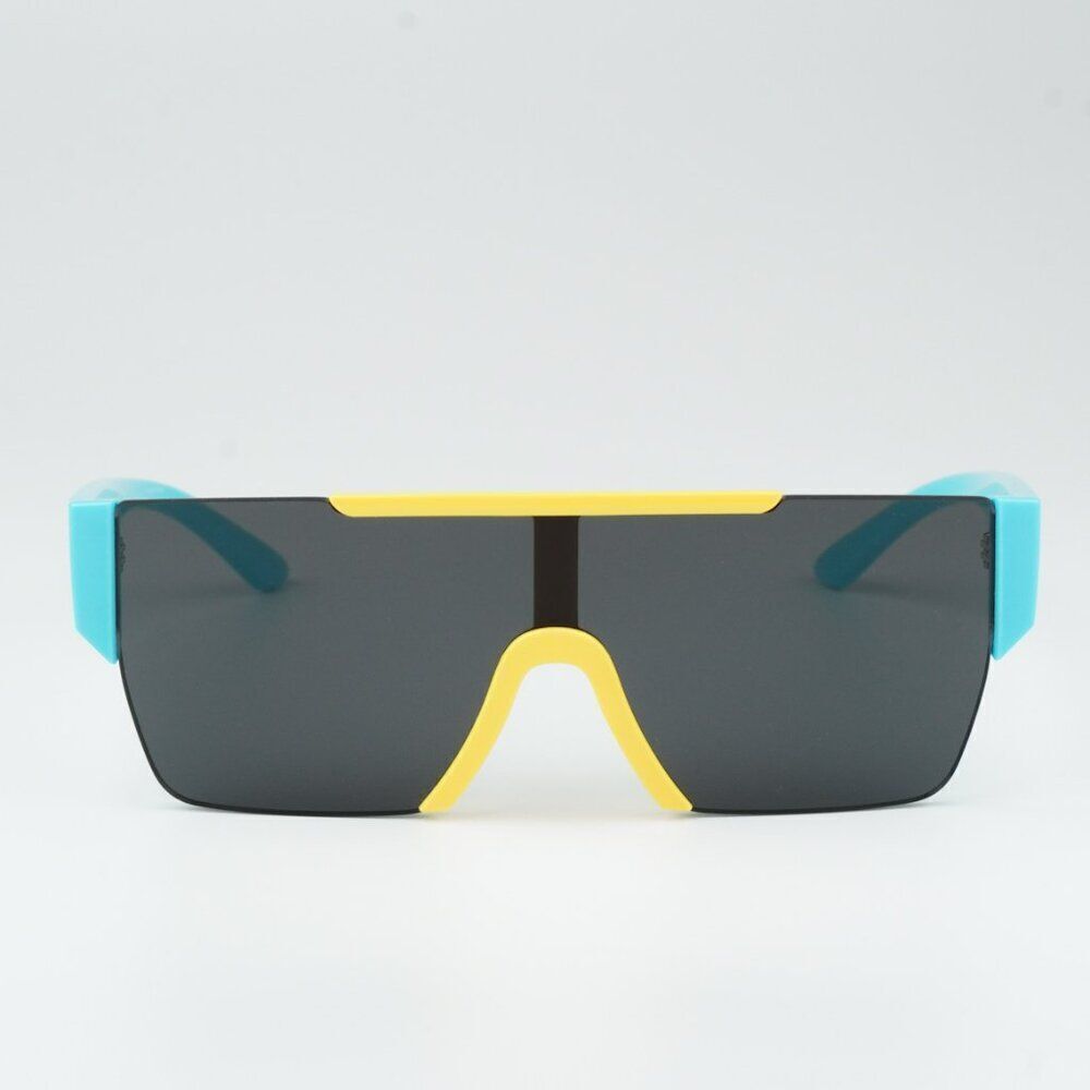 NEW Burberry JB4387 405087 KIDS Yellow Blue Dark Grey Shield Unisex Sunglasses